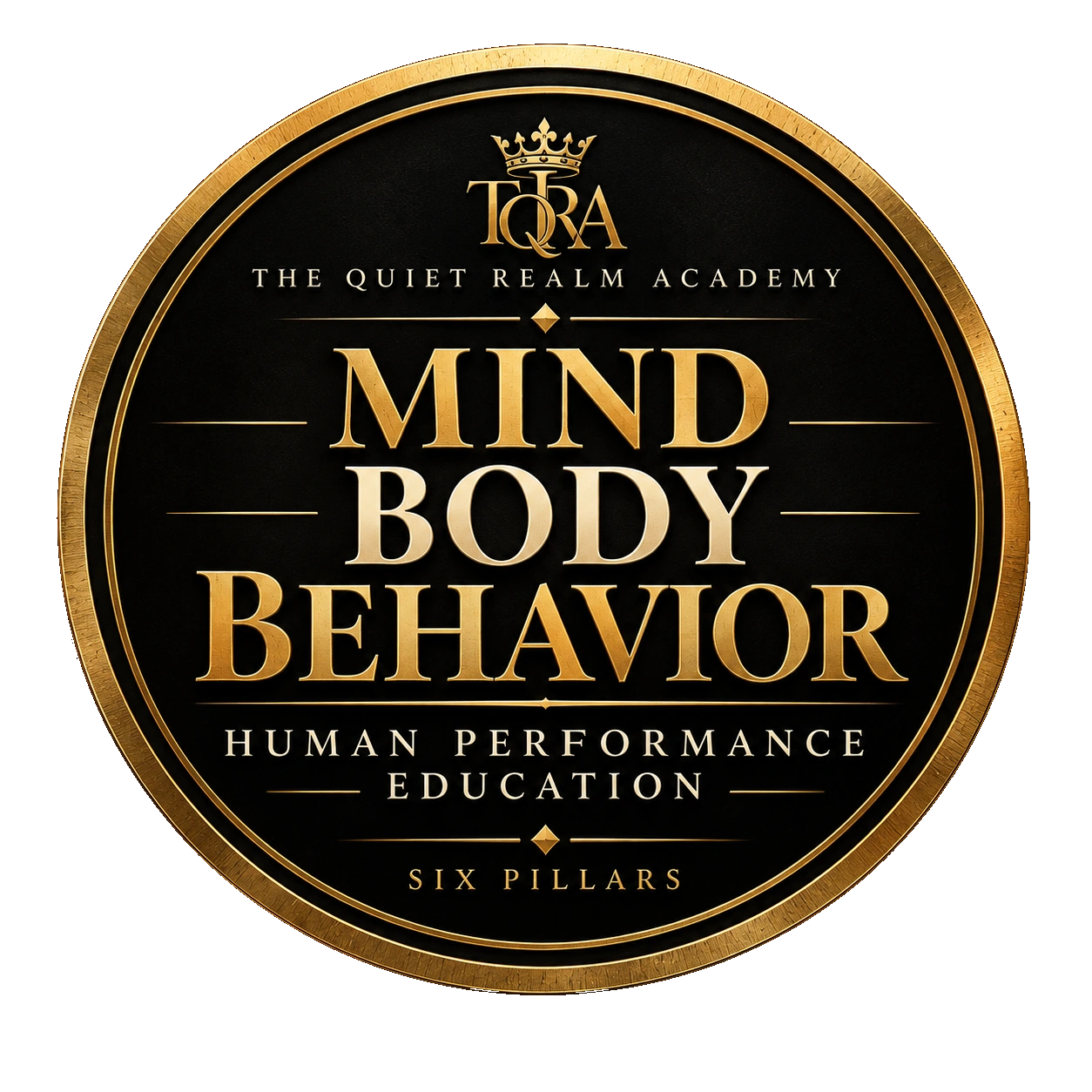 Mind · Body · Behavior. Human Performance Education. Six Pillars. Official center emblem.