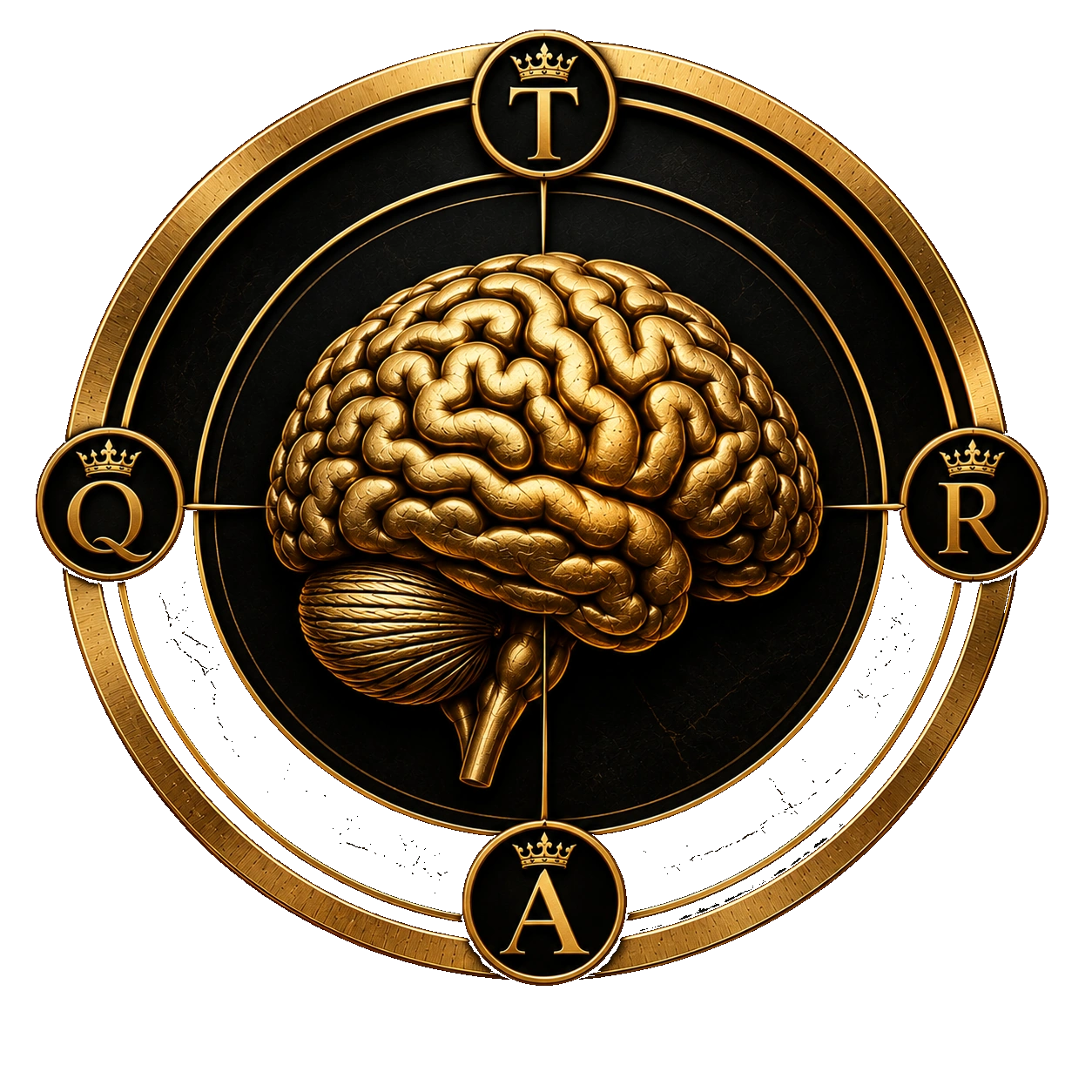 The Strategist — the conscious mind. Official TQRA brain medallion.
